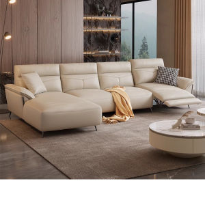 Italian Normcore Living Room Electric Sofa New Arrival Straight Row Imperial Concubine Cat Scratch Leather Multi-Functional Sofa Small Apartment Combination
