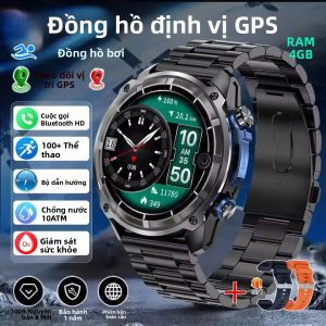 Đồng Hồ Thông Minh Ngoài Trời Dành Cho Nam Với GPS Bản Đồ Ngoại Tuyến La Bàn Bộ Nhớ 4GB Pin 860mAh Gọi Bluetooth Chống Nước 10ATM