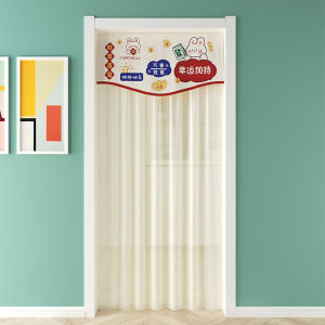 Mosquito-Resistant Lace Door Curtain Bedroom Partition Hanging Style Double Layer Korean Style Home Fabric Door Curtain