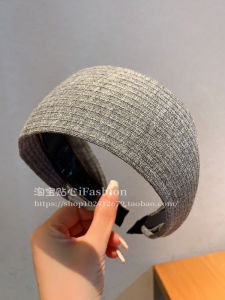 French Stripe Wide Hairband Women High Forehead Fashion Hairband Headband 202 New Pressed Hair Anti-slip Hairband Hair Clip