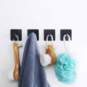 Adhesive Wall Hooks Door Key Clothes Coat Hanger Hook Bathroom Robe Towel Holder Organizer Hanging Hook Shelf Kitchen Hardware