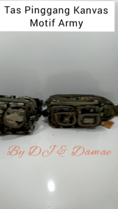 Waistbag Pria Motif Army Tas Pinggang kanvas