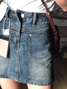 Hong Kong Style Retro Denim Skirt: New Arrival 2023 Summer High Waist Slim Skirt & A-Line Skort