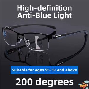 Progressive Multi-focal Color-changing Near Far Mid Distance Intelligent Auto Zoom Anti-blue Light Reading Glasses