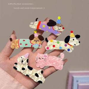 Cute Cartoon Dog Hair Clip for Girls Side Bangs Duckbill Hair Clip Childrens Hair Accessories Summer Original Design Plastic
