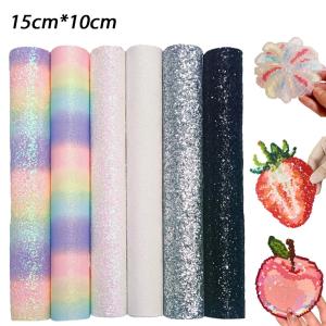 6-piece Bead Art Kit: Rainbow Glitter Fabric Iron-On Beads Baking Paper and Iron-On Fabric A Stylish Craft Kit Handcrafted Toy