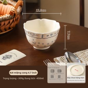 SHELI | Bộ Bát Đĩa Gốm Cao Cấp Với Họa Tiết Ren Tinh Tế
