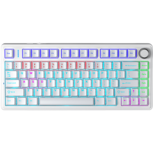 AULA | AULA F75 Single‑Mode Wired Mechanical Keyboard 75% Layout Gasket Hot‑Swap Metal Knob PBT RGB Low Latency Keyboard For Mac Win