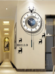 Modern Simple Creative Wall Clock Silent Living Room Fashion Home Use Metal Material round Shape Battery Powered Clock