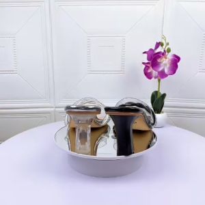 Giày cao gót - Guốc cao gót trong 8p quai bản trong kết dây đính đá - Dép nữ cao gót G12