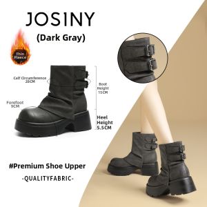 Josiny | Thick Sole Brown Knight Boots