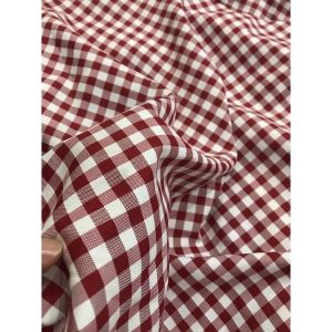 vải cotton sọc caro màu đỏ mềm mịn mát giá 1m_( khổ 1m5)
