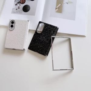 szhaiyu | For Samsung Galaxy Z Fold 8 Ultra Z Fold 8 PU Leather Case With Hinge Protection Shockproof Electroplating Back Cover Funda