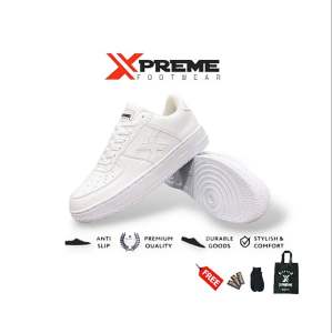 XPREME FOOTWEAR - Sepatu sneakers kasual flowly exlusive fullwhite Orginal - Sepatu putih wanita - Sepatu sekolah - Sepatu olah raga