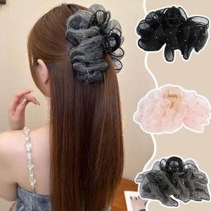 กิ๊บติดผมรูปปลาฉลามสีดำกิ๊ฟติดผมขนาดใหญ่ของผู้หญิงที่เครื่องประดับผมตาข่ายออร์แกนซ่ากิ๊บหนีบผมฤดูร้อน