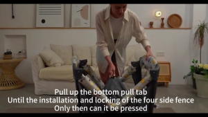 Baby Crib with Net Co-Sleeper Design Adjustable Height 2 layer Playpen Foldable Rocking Changing Table Comfort for Newborn