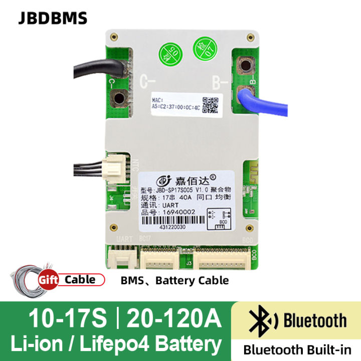 JBD 10S-17S Smart BMS 20A 40A 50A 60A 80A 100A 120A For LifePo4 36V 48V ...