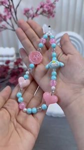 SANRIO Stamp PREMIUM Lanyard Tali Gantungan Gelang Strap HP Phone Charm Handphone Device Kamera Handmade Macaron Candy Lanyard Full Warna Korean Style Estetik Bracelet Beads Hello Kitty Cinnamoroll Purin My Melody Kuromi Pochacco Barbie Stempel Love Star