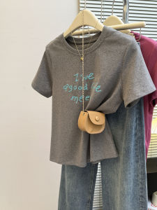 Áo Thun Tay Ngắn Thêu CEC Heavy Industry Dành Cho Nữ Mùa Hè Rộng Rãi Phong Cách Hàn Quốc Thiết Kế Nhỏ Gọn Sang Trọng Thời Trang