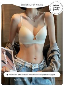 Seamless Womens Bra Thin Triangle Cup Wireless Underwear Summer Style Small Chest Illusion Fixed Strap Removal Shoulder Band
