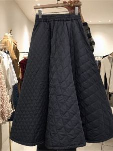 Váy Chữ a Thon Gọn Cạp Chun Đan Cotton Mùa Thu Đông Dongda Gate 2025 Cho Nữ Váy Midi Cạp Cao Bằng Vải Polyester