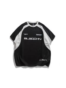 Áo Thun Nam Tay Ngắn Mùa Hè Mỏng Màu Khối Thời Trang Đường Phố Thường Ngày Cổ Tròn Dáng Rộng Thoải Mái Chất Liệu Polyester