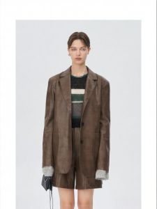 Autumn New Brown PU Leather Jacket