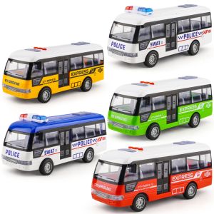 การจำลองรถบัสของเล่นการขนส่งรถโรงเรียนการดึงกลับประตูเปิดได้รถของเล่นเฉื่อยทางการศึกษาตอนต้นด้วยเสียงเพลงและไฟ