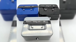 Compact Steel Security Safe Box with Combination Lock - Portable & Durable Cash & Coin Storage