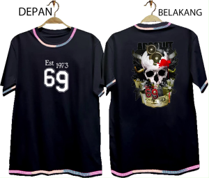 Kaos Pria Kaos dan Wanita Atasan Pria dan Wanita Baju Depan Belakang Baju Hitam Kaos Hitam