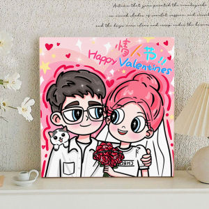 Princess Xingdie Hand Painted Decorative Painting Wedding Gift Couple Digital Oil Painting like Birthday Gift Custom Portrait Cartoon