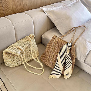 Summer 2025 New Lazy Style Beach Straw Weaving Shoulder Bag Womens Fashion Sweet Cool Style Single Shoulder Bag by Ceyaiu Kslcdn