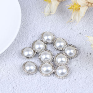 EELHOE | 10pcs Pearl Metal Shank Buttons for Sewing Scrapbooking DIY Craft Decoration