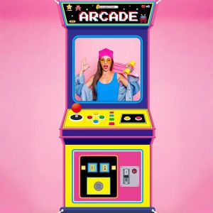 Retro Arcade Game Machine Photo Booth Backdrop 80s 90s Colorful Arcade Cabinet Selfie Frame for Video Game Themed Party Decor