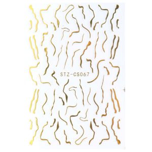 New Nail Art Stickers: Trendy Ins-Influencer European & American Gold Line Imitation Gold Line Nail Decorations Simple Nail