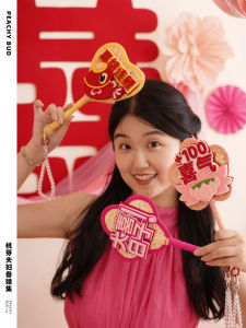 Bridemaid Fan Wedding Ceremony Love Lotus Pattern Handmade Cloth Summer Small Folding Fan Couple Dopaamine Engagement Photo