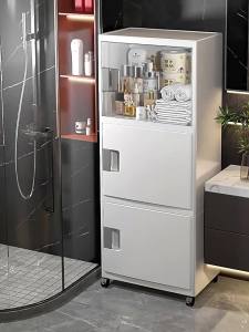 Toilet Slim Cabinet Gap Bathroom Cabinet Storage Rack Trolley Slim Bathroom Cabinet Storage Toilet Cabinet Shelf Bathroom Gap Storage Cabinet Multi-Layer