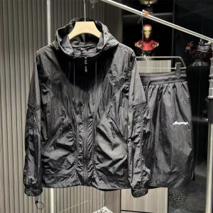 Sun Protection Ice Silk Casual Long Sleeve Shirt And Shorts Set for Men And Women Breathable Lightweight Summer Fashion Set