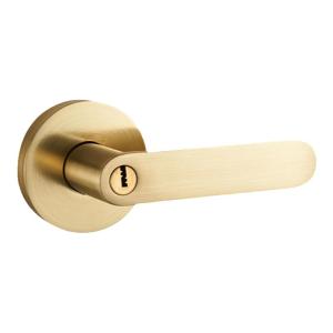 YAGEMAN | Golden Single Tongue Wooden Door Handle Bedroom Bathroom Lock