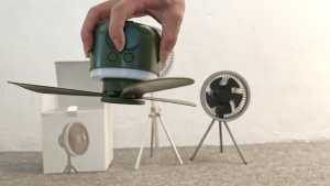 10400mAh- USB Portable Ceiling Fan Wireless Remote Control Fan with LED Light Outdoor Camping.