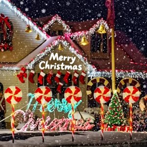 5-Pack Solar Christmas Lollipop Lights 8 Illumination Modes - Indoor/Outdoor Use for Yard Lawn Patio & Christmas Party Decor