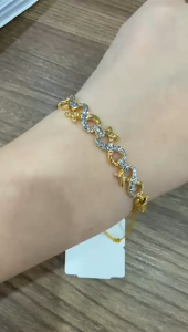 Poh Heng Jewellery 22K Infinity Cross Bracelet in Yellow White Gold[Price By Weight]