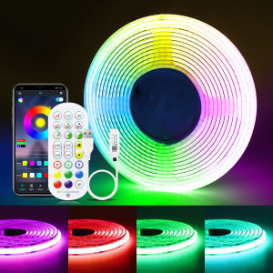 576LEDs/M RGB COB LED Strip Light Tape USB 5V APP Remote Control FOB Dimmable LED Light Ribbon For Game Room Decor