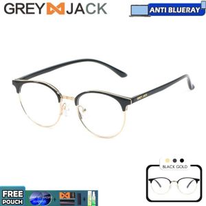 Grey Jack Kacamata Antiradiasi Blueray Oval Metal+TR90 Simple Bisa Minus Antiradiasi Blueray Photocromic Bluecromic New 6321