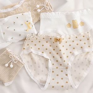 5Pcs Women Cute Bear Panties Cotton Breathable Underpants Mid-Rise Underwear Girls Skin-Friendly Briefs Soft Female Lingerie Hot