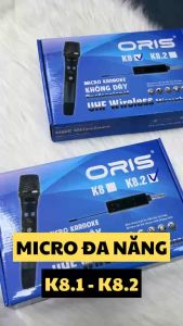 Micro karaoke không dây chính hãng ORIS K8 mic đa năng sóng UHF chống hú độ nhạy cao chuyên sử dụng cho loa kéo amply - ORIS Professional