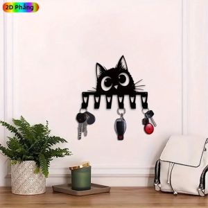 Giá Treo Chìa Khóa Sắt Hình Mèo Cổ Điển 6 Móc Giá Để Chìa Khóa Kim Loại Trang Trí Nhà Cửa Hành Lang Phòng Ngủ Quà Tặng Lưu Niệm