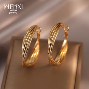 WENXI | Unique Design Earrings Gold