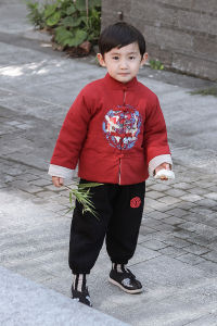 ชุดเด็กผู้ชาย ชุดฮันฟู่ ชุดปีใหม่ ชุดกันหนาว สีแดง หนา ชุดเด็ก เสื้อผ้าเด็ก เสื้อผ้าเด็กชาย เสื้อผ้าเด็กผู้ชาย เสื้อผ้าเด็ก