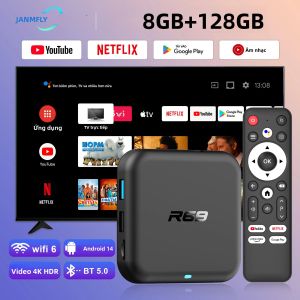 Android 14.0 TV Box 2025 Mới Toàn Cầu 4K RK3518 Smart TV Box 8GB RAM 128GB ROM Bluetooth 5.0 WIFI 6 Hỗ Trợ Nhiều Ngôn Ngữ